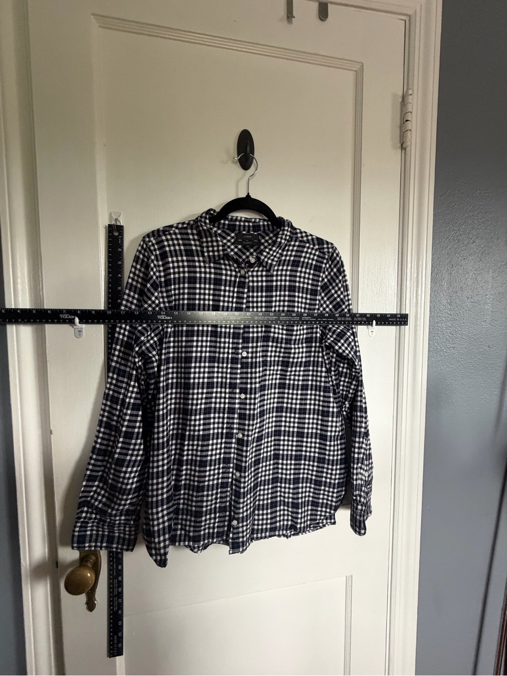 J. Crew Black & White Plaid Button-Down Shirt - Women